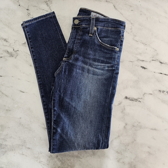 Adriano Goldschmied AG-ED The Farrah High Skinny Ankle Blue Jeans 27 Preowned - Picture 1 of 9